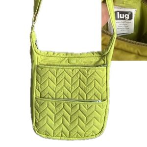Lug Mini Crossbody Purse in Chartreuse Quilted Nylon, Travel Organizer